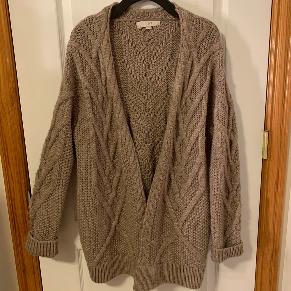 Oversized, open front, long sweater.